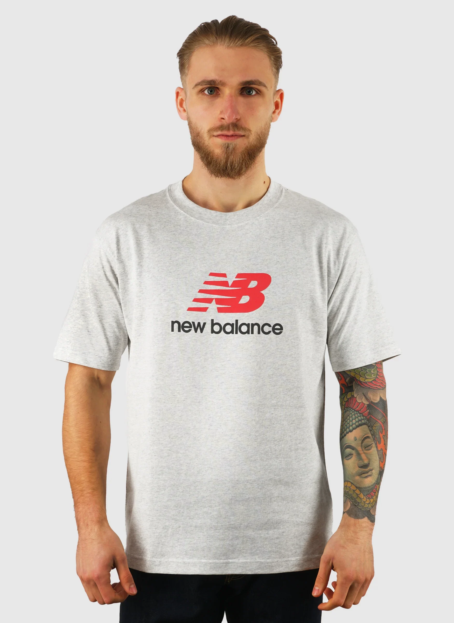 Athletics Logo T-Shirt - Grey/Red