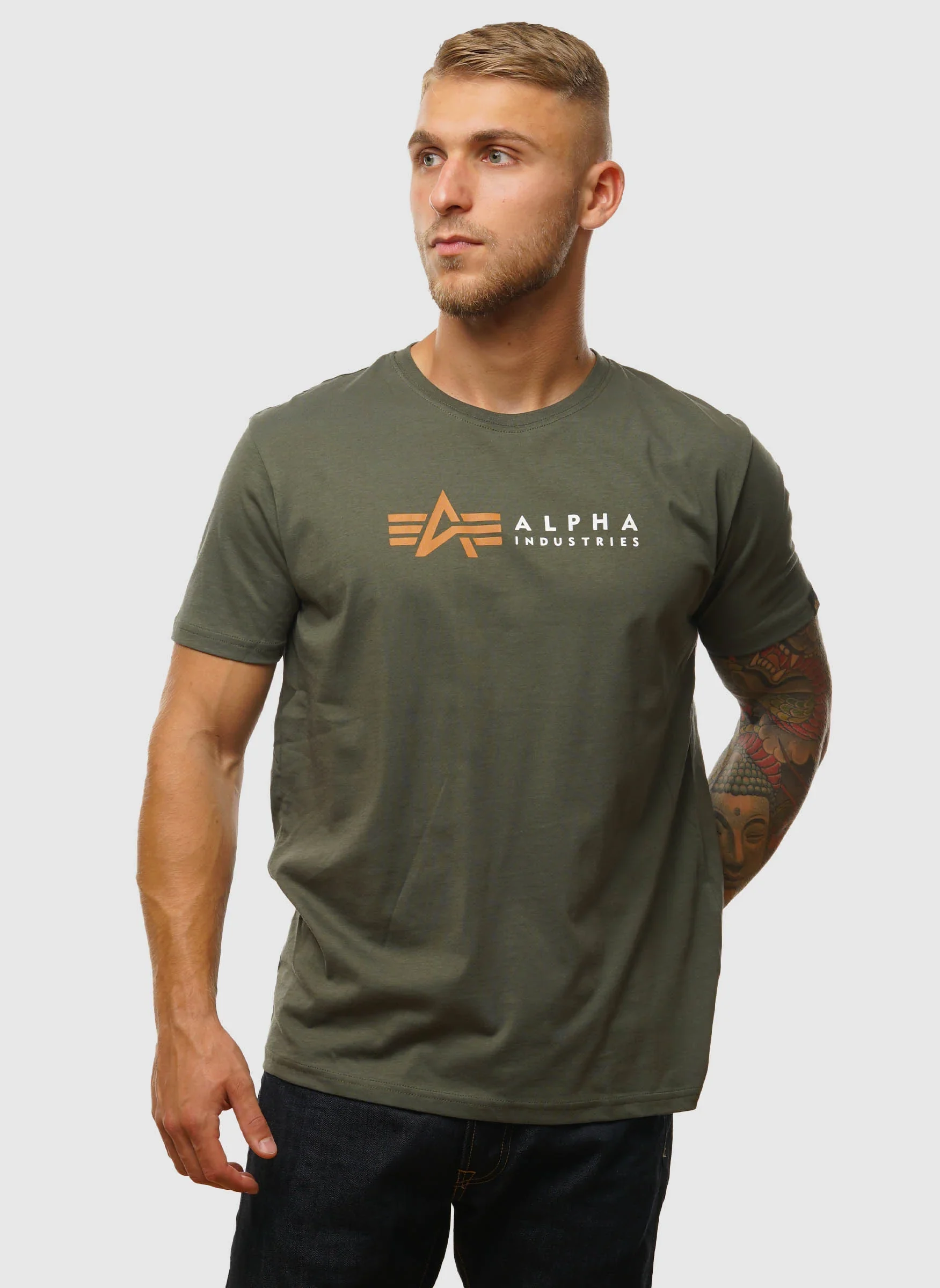 Alpha Label T-Shirt - Dark Olive