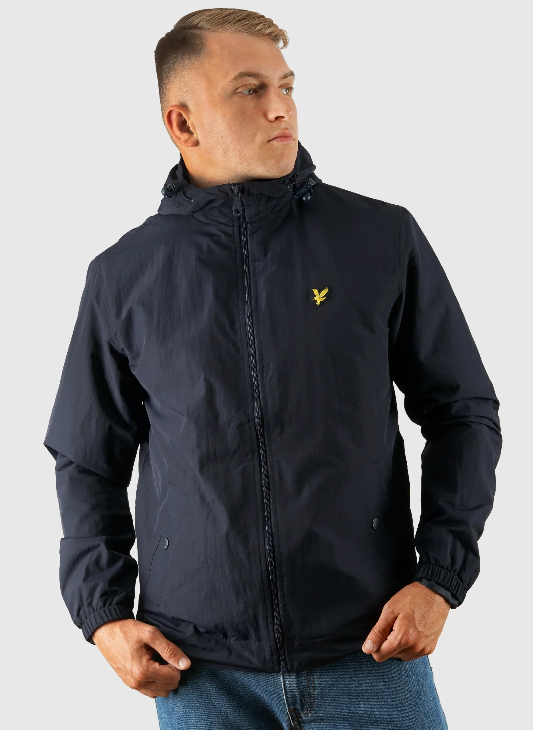 Zip Through Hooded Jacket - Dark Navy