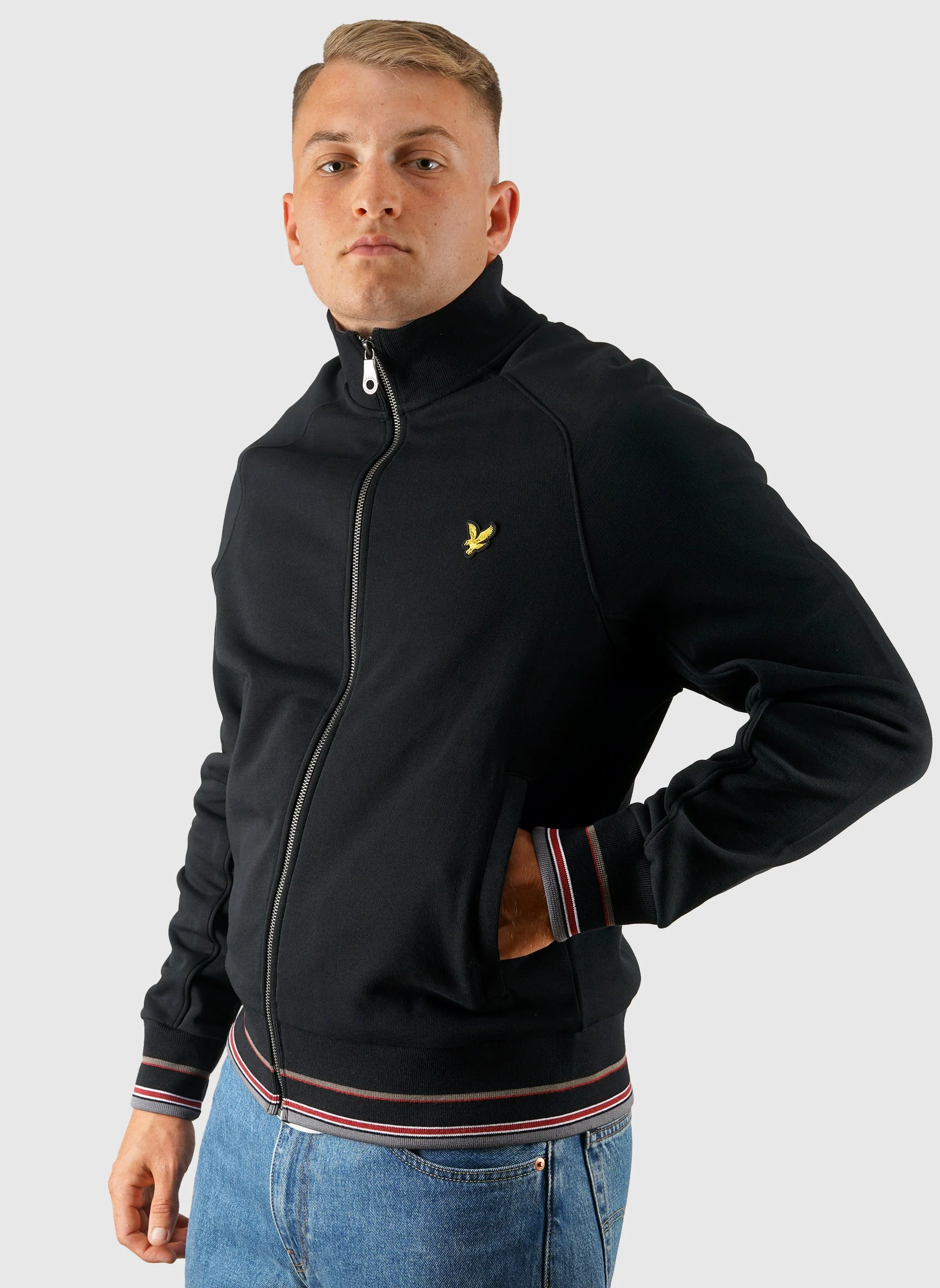 Tipped Track Jacket - Jet Black
