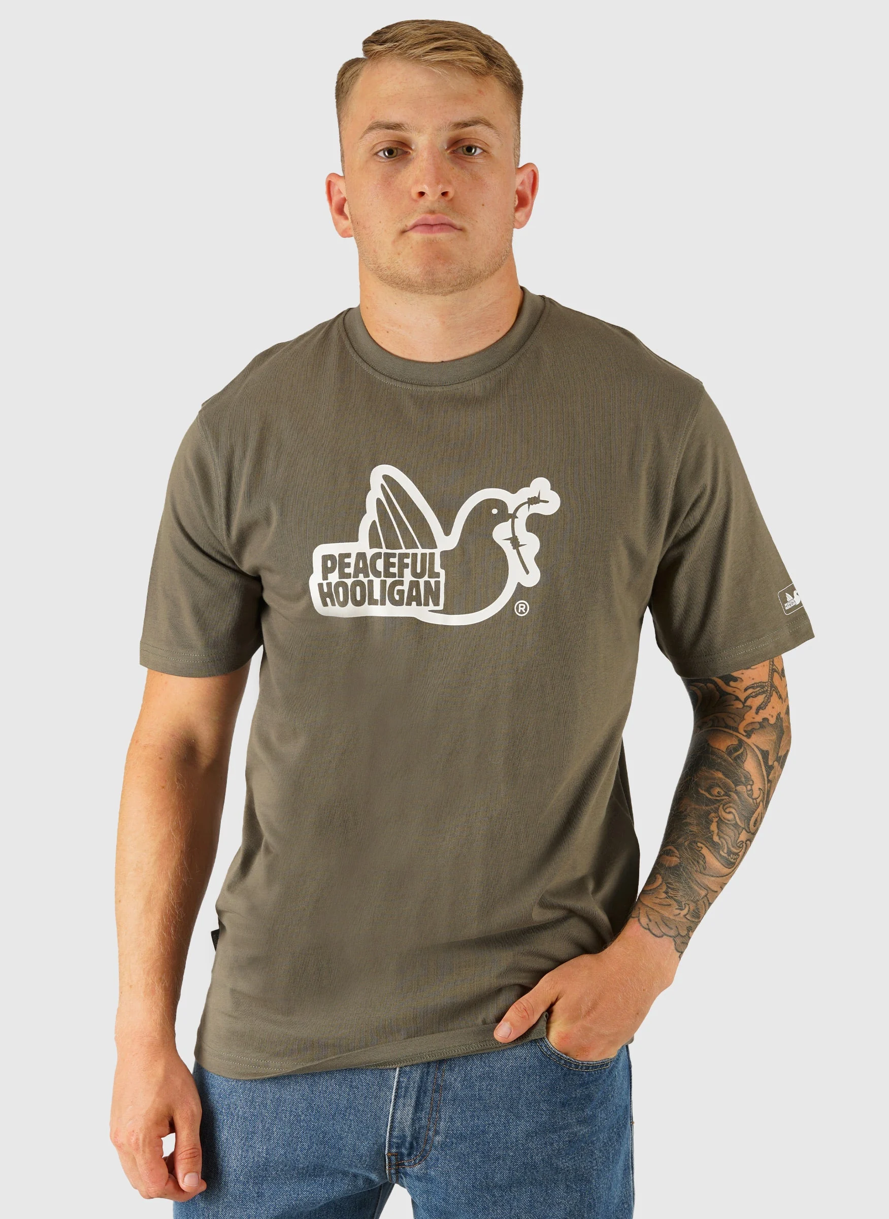 Outline Dove T-Shirt - Dusky Olive