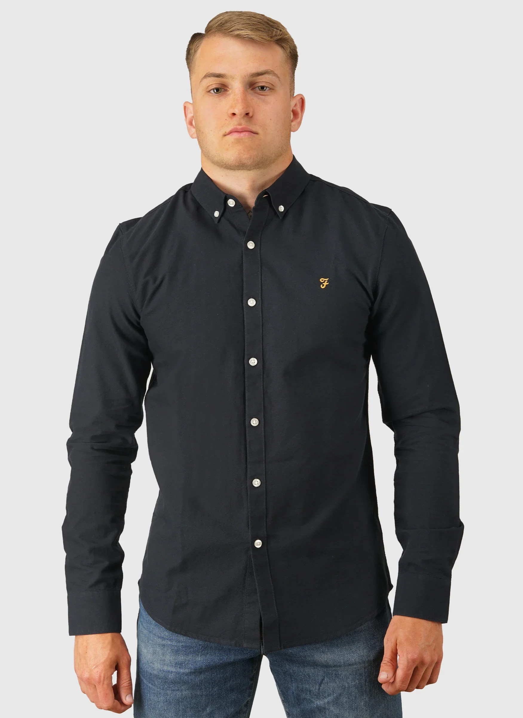 Brewer Slim Fit Hemd - Navy