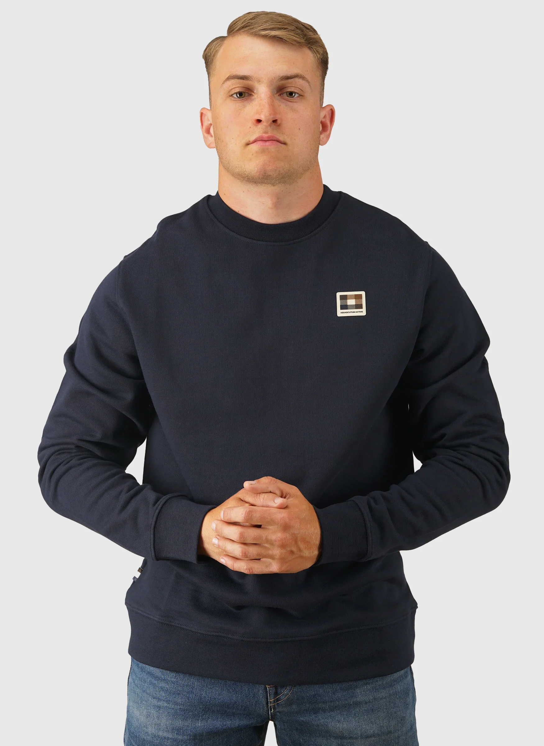 Badge Crewneck Sweatshirt - Navy