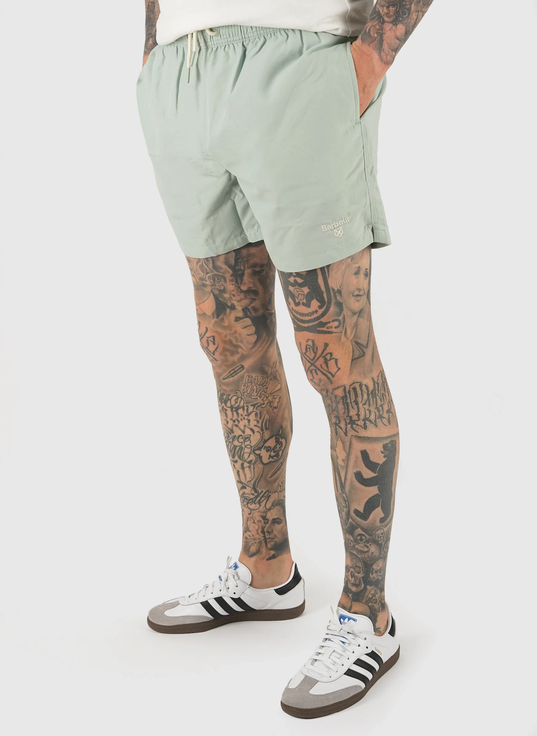 Staple Logo Swim Shorts - Pale Apple