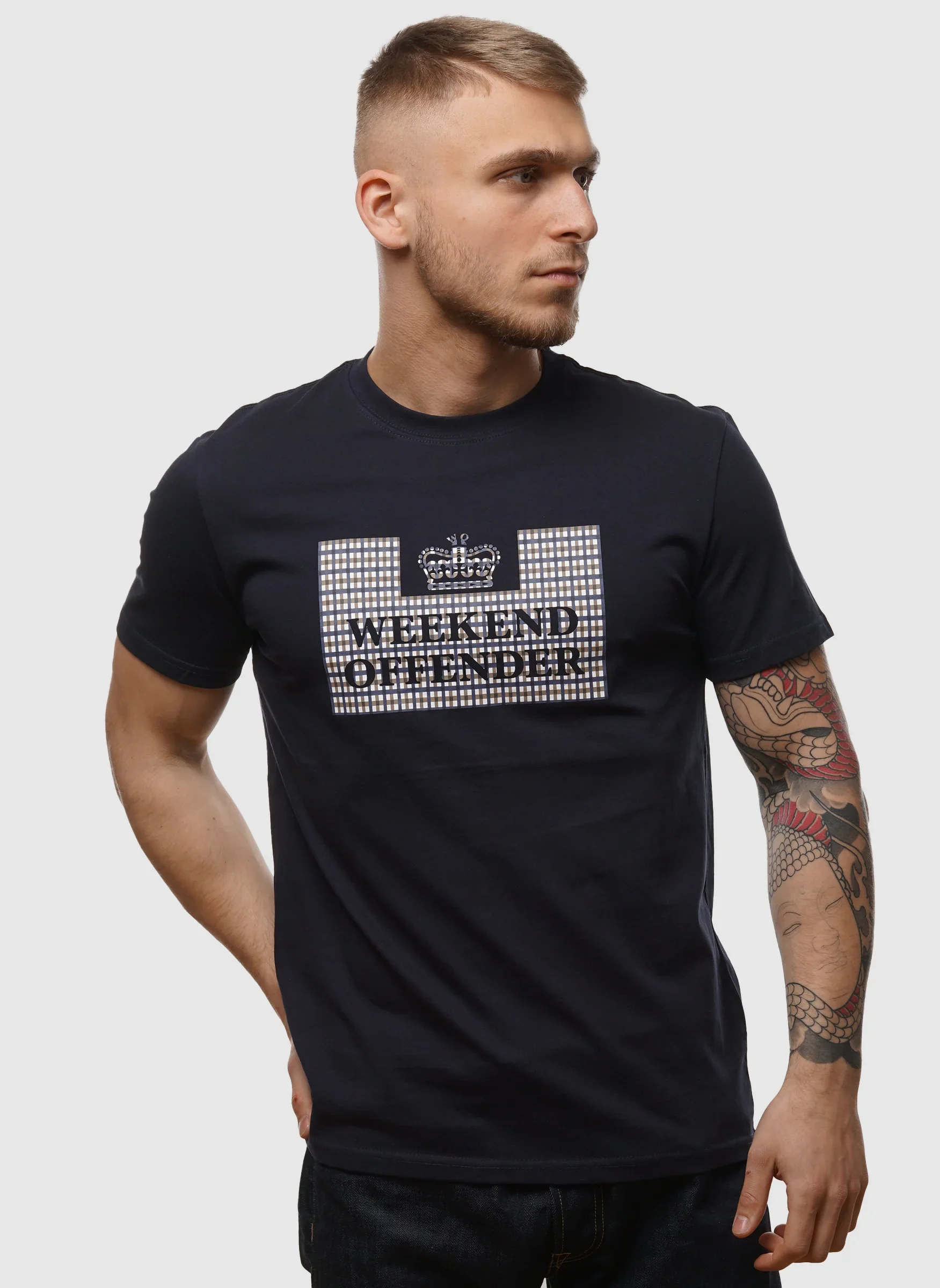 Shevchenko Mid House Check Prison T-Shirt - Dark Blue