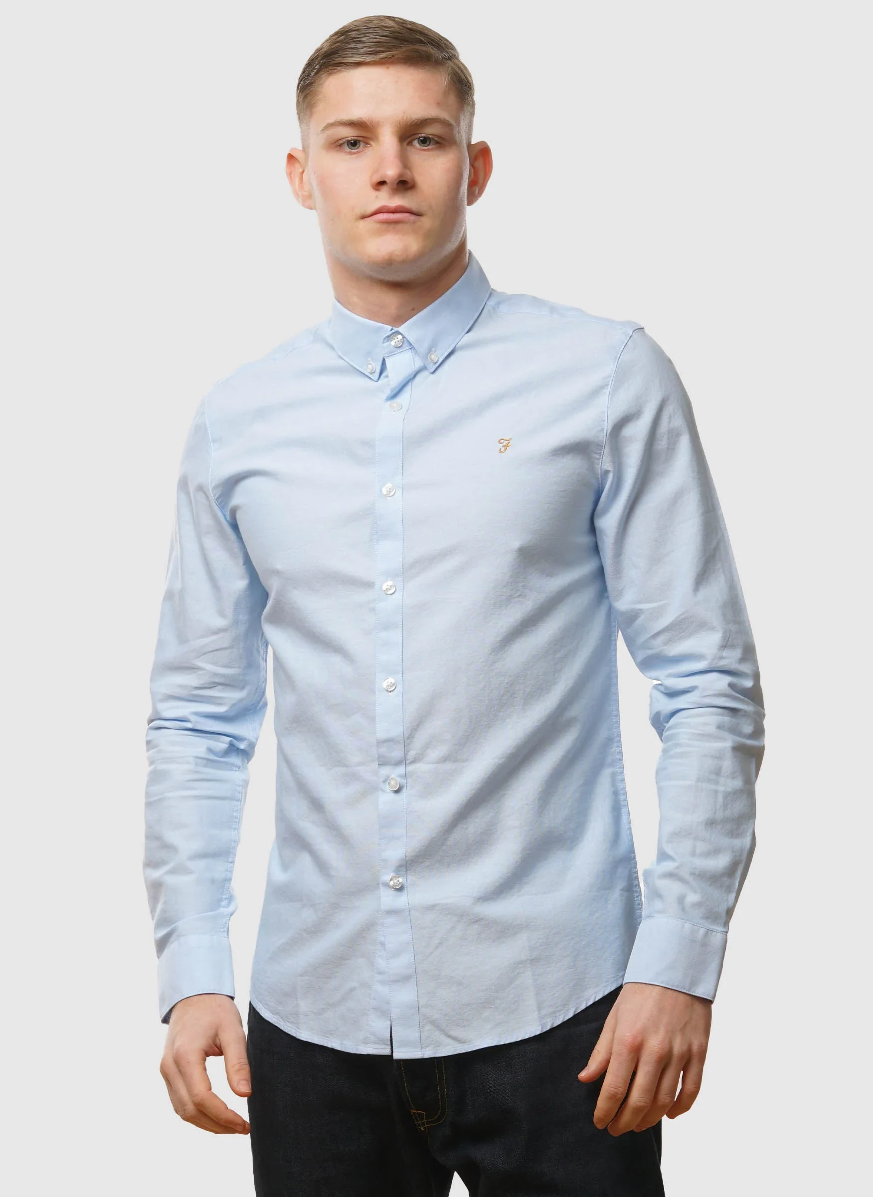 Brewer Slim Fit Hemd - Sky Blue